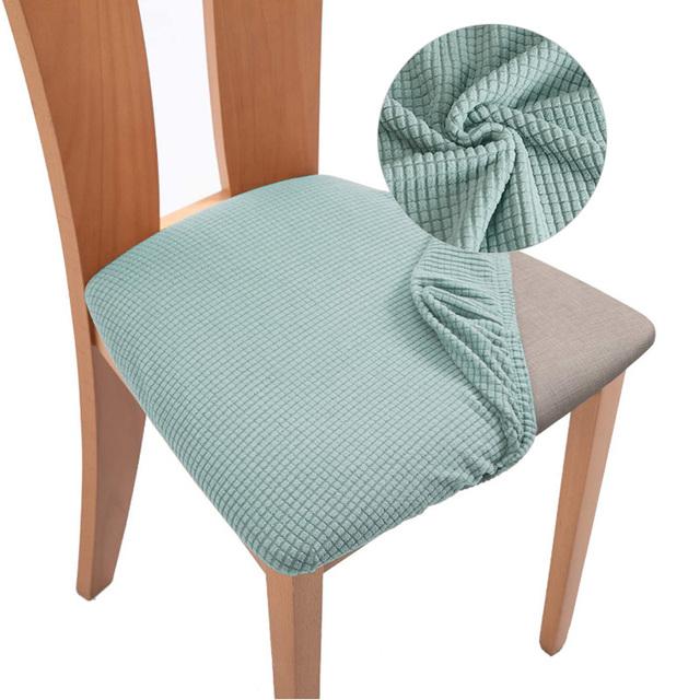 Plaid Jacquard Chair Seat Covers Stretch Thick Elastic Dining Chair Cover Washable Chairs Covers Seat Case For Kitchen Home