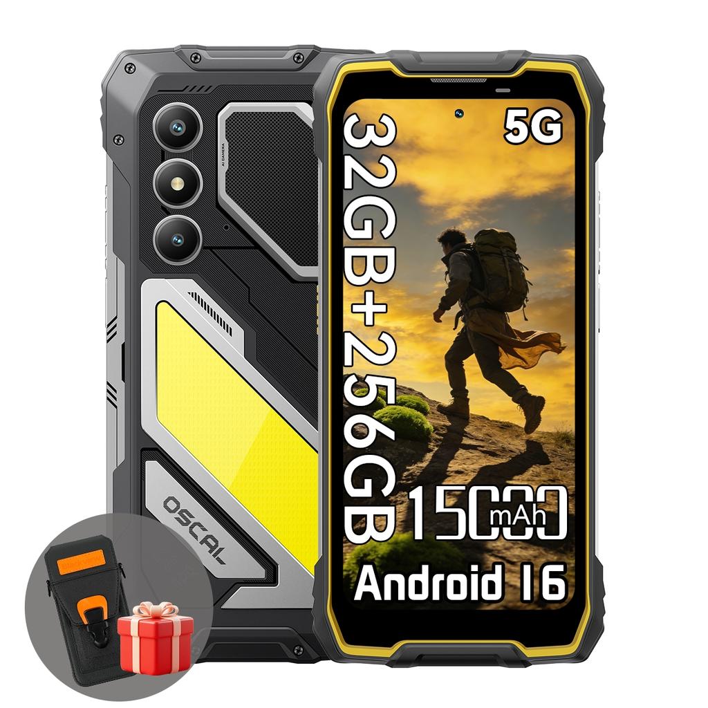 Oscal PILOT 5 Защищенный мобильный 5G Android 16 15000 мАч 8 ГБ ОЗУ 256 ГБ ПЗУ Смартфон
