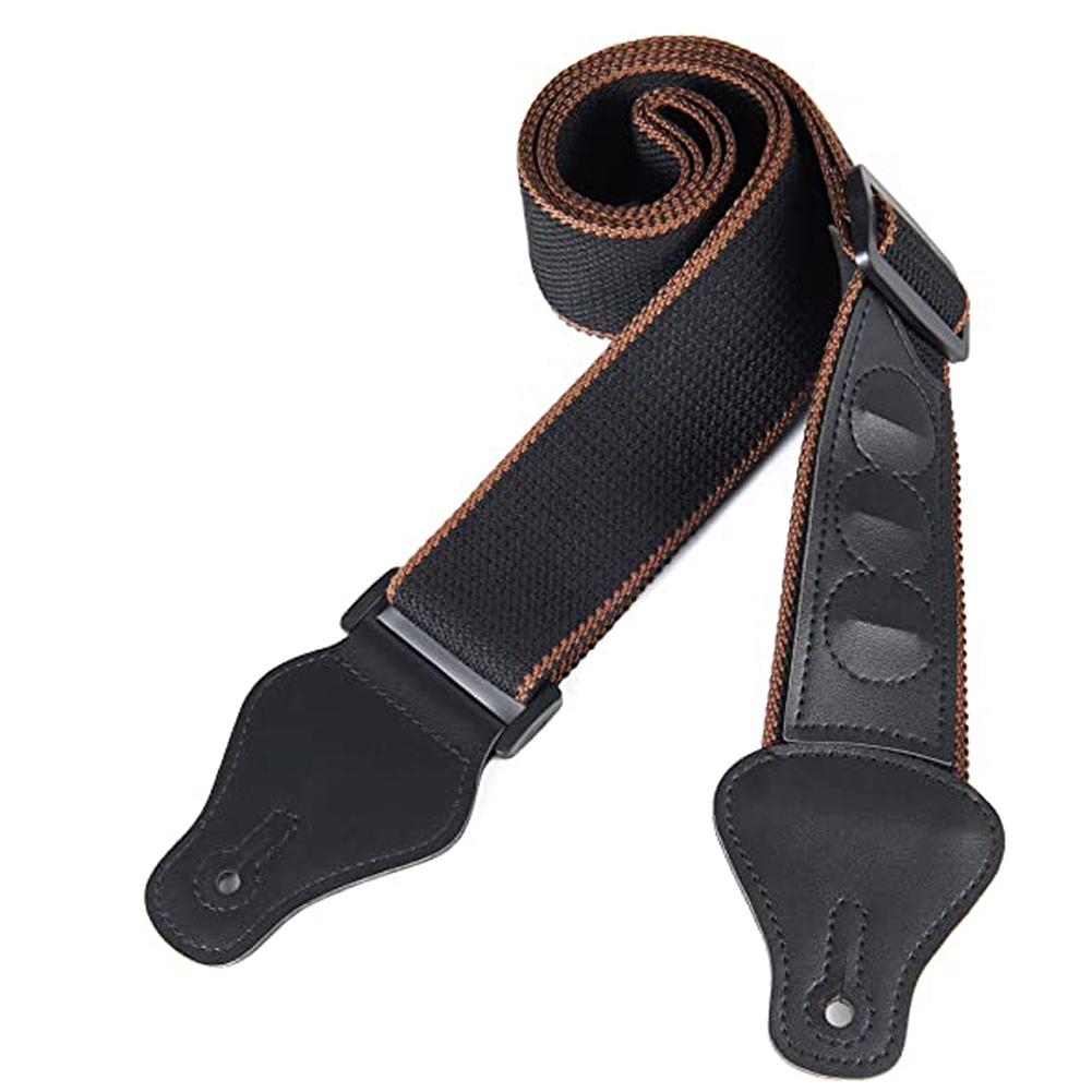 7pcs Folk Electric Guitar Straps Kit Adjustable Cotton Strap With Buckle Gasket Headband Picks Accessories