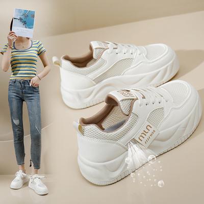 INS белые туфли для студентов, корейский стиль, женские летние новые дышащие повседневные туфли с толстой подошвой, увеличивающие рост, уличная стрельба XW305-1