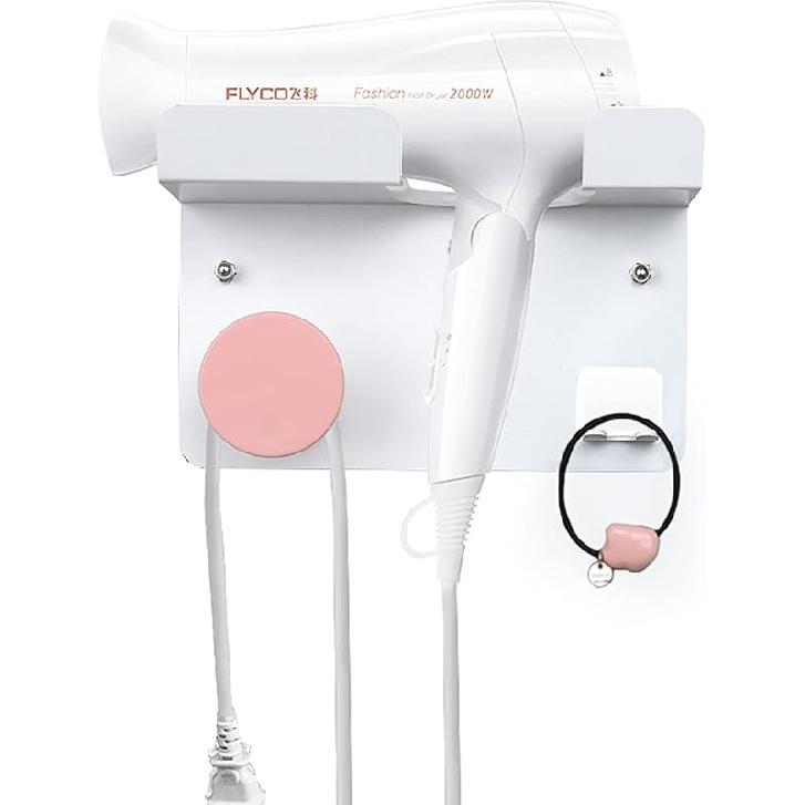 Настенный держатель для фена, новая улучшенная модель, два способа крепления: на шурупы или на клей без сверления. Органайзер-стойка для фена Dyson Supersonic