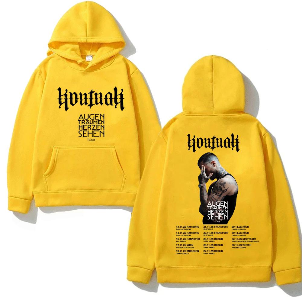 Kontra K 2025NEW Толстовка с графическим принтом Панк Свитшот AUGEN TRÄUMEN HERZEN SEHEN TOUR Популярная одежда Толстовки Унисекс Пуловеры