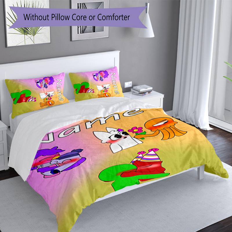 3pcs Custom Name Garten Of Banban Set,Includes 1 Duvet Cover and 2 Pillowcases,All-season Bedroom Decor