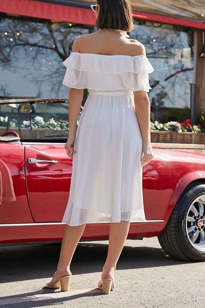 Женское платье большого размера из шифона с воротником Carmen