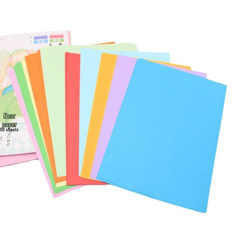 Бумага для оригами формата А4: 10 цветов, 50 листов, DIY поделки, детская бумага ручной работы, полупрозрачная.