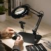 LED Desk Lens Lamp with Adjustable Arm and 110 mm Viewing Area, USB Input Reading Aid for Small Print, Crafts and Careful Table Work