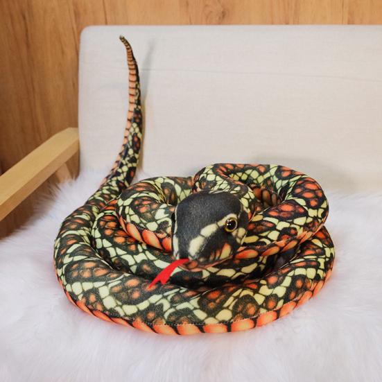 Snake Plush Toy Realistic Colorful Snake Plushie Educational Stuffed Doll Home Office Bedroom Decoration Prank Prop Kids Adults Christmas Gift