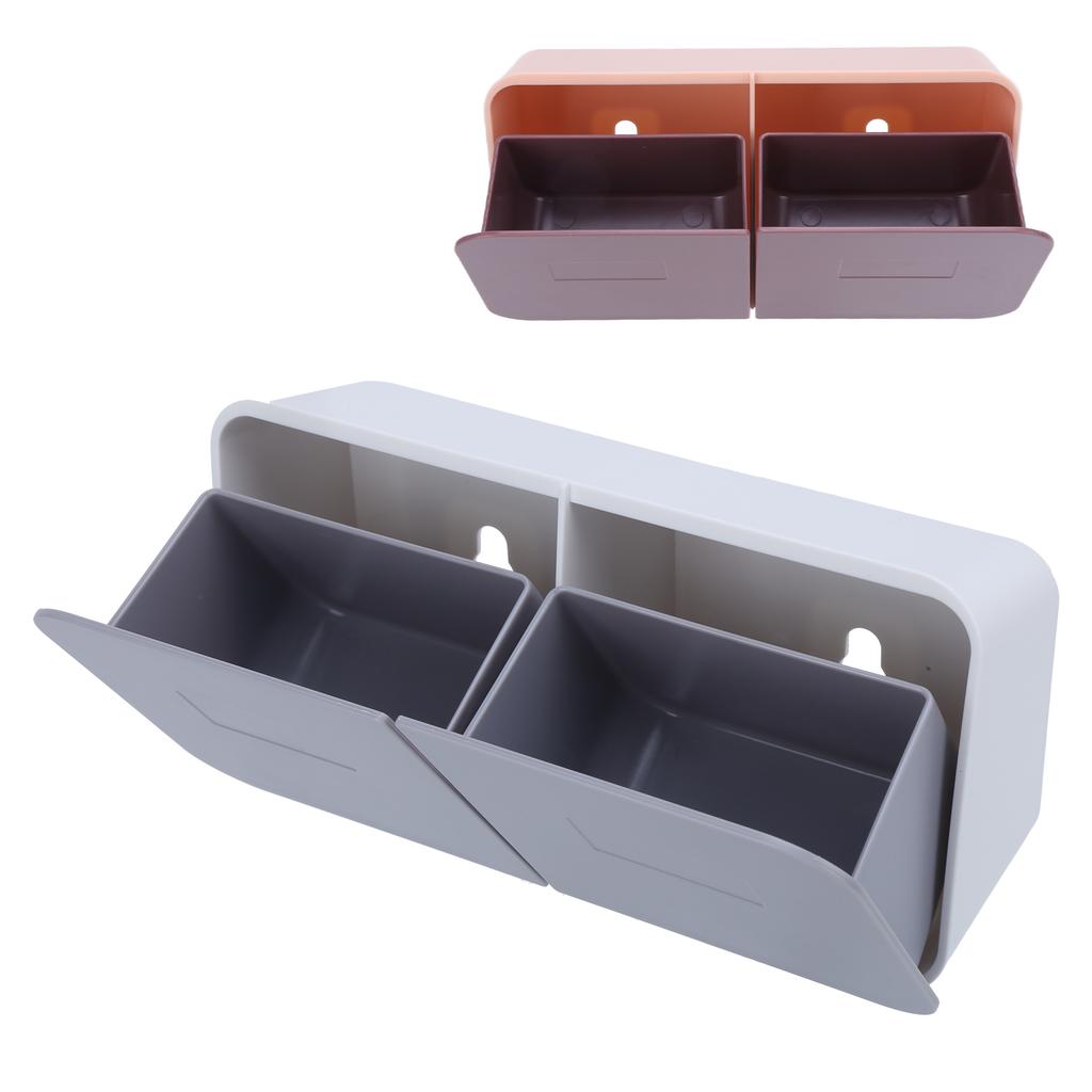 Настенный чехол для косметики, съемный моющийся органайзер для ватных дисков для ванной комнаты