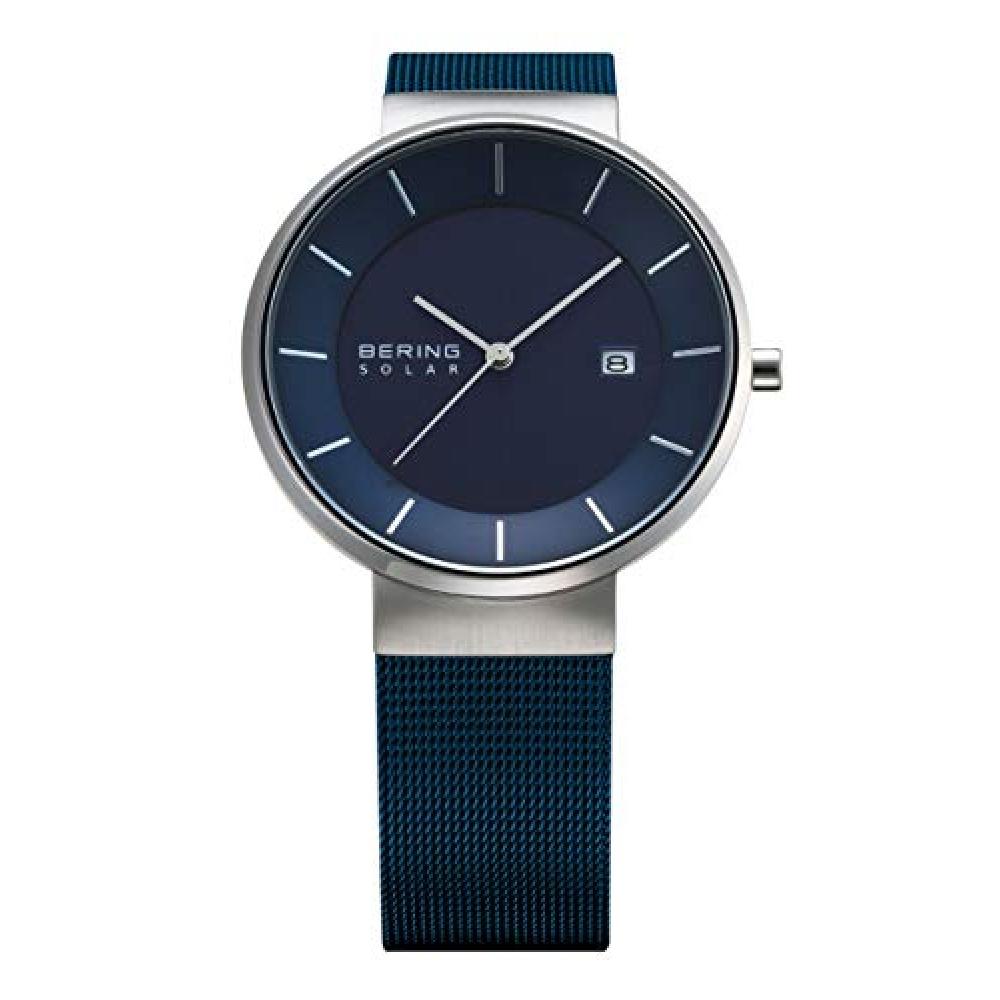 BERING Мужские аналоговые солнечные часы с ремешком из нержавеющей стали и сапфировым стеклом 14639-307 Обычный импортный продукт 3 года внутренней гарантии Сапфир