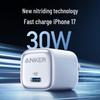 Быстрое зарядное устройство Anker 30 Вт GaN, тип «Ледяная точка», USB-C PD