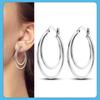 New S925 Silver Double Hoop Earrings Sparkling Pave Stud Earring Gift For Women Engagement Jewelry Anniversary
