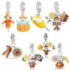 Golden Scarecrow Charms Copper Sunflower Pumpkin Dangle Pendant Fit Original Charm Bracelets Women Diy Jewelry Gift