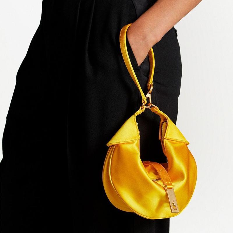Polo Ralph Lauren Polo ID Signature Brand Logo Zipper Clutch Handbag Fabric And Leather Shoulder Bag Women handbags Yellow WAPOBAG02V20019
