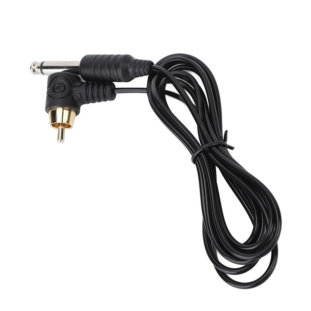 RCA клип-шнур для татуировки с изогнутой головкой, медный провод с хорошей передачей, кабель для тату-машинки, черный