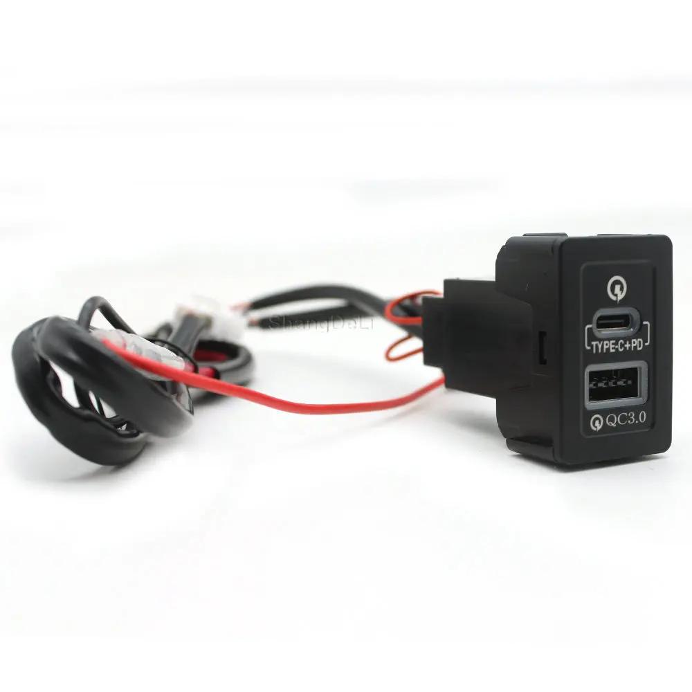 Автомобильное быстрое зарядное устройство TYPE-C PD USB-разъем для зарядки адаптер питания для Suzuki SX4 Swift Vitara New Alto Ciaz Splash
