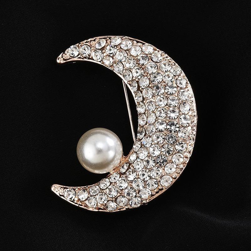 Brooch High-End Niche Silk Scarf Buckle Alloy Diamond Coat Pearl Corsage Pin Accessories