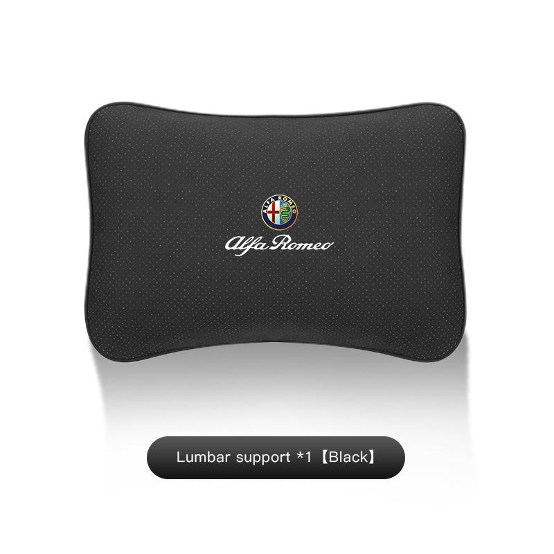 Car Headrest Waist Support Set Neck Pillow Car Waist Cushion For Alfa Romeo 156 159 147 4C 8C 166 Giulia Giulietta Mito Stelvioxya563