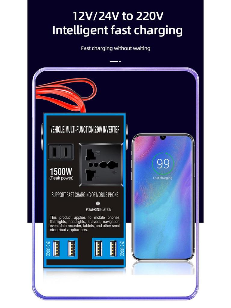Автомобильный инвертор высокой мощности: Трансформатор для зарядного устройства грузовика 12 В/24 В в 220 В