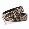Female Belt Women Horsehair Belt With Leopard Pattern Rose Gold Metal Buckle Hot Sales Pu Belt Accessories For Women