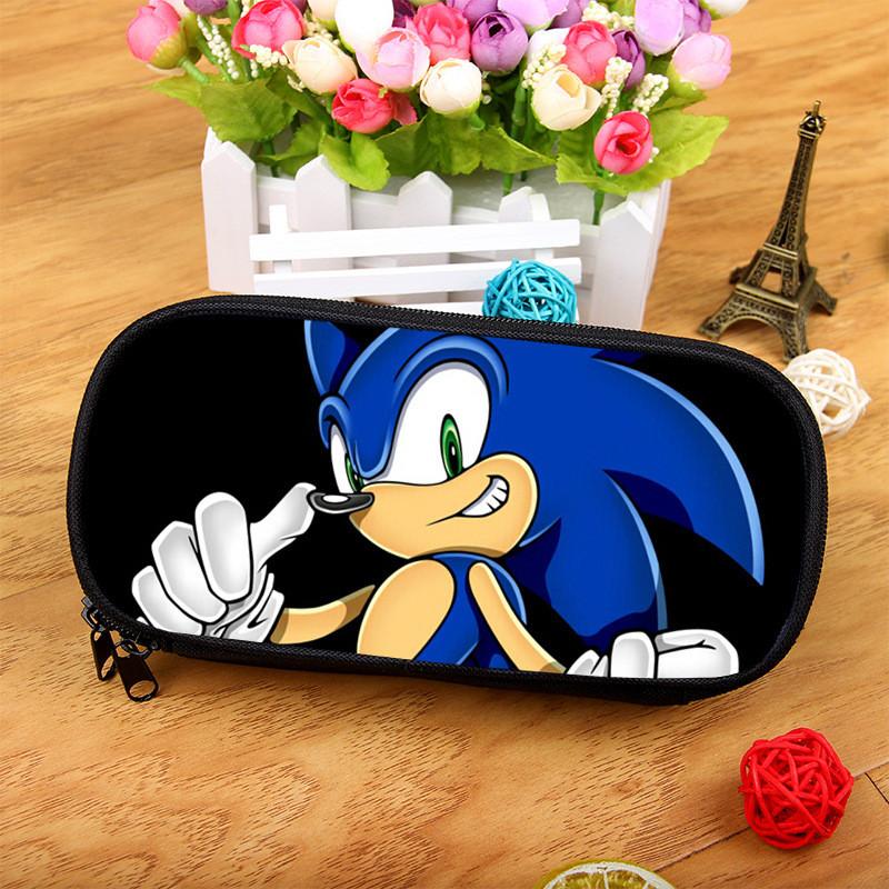 Sonic The Hedgehog Ink Pen Storage Bag With Spacious Design For Stationery And Makeup