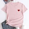 Summer Love Printed Cotton Loose Casual Round Neck Large Short Sleeves T-Shirts Women's
