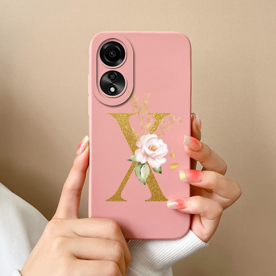 Чехол для Oppo Reno 6 7 8 Pro + Lite 8T 10 Pro, модный противоударный чехол с цветочными буквами, сумки для телефона, матовый мягкий жидкий силиконовый чехол для пары для бампера Oppo