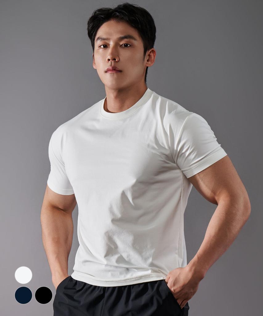 UNTAPPED STUDIO [2Pack] Cool Air Muscle Fit Short Sleeve Plain T-Shirt 3 Colors