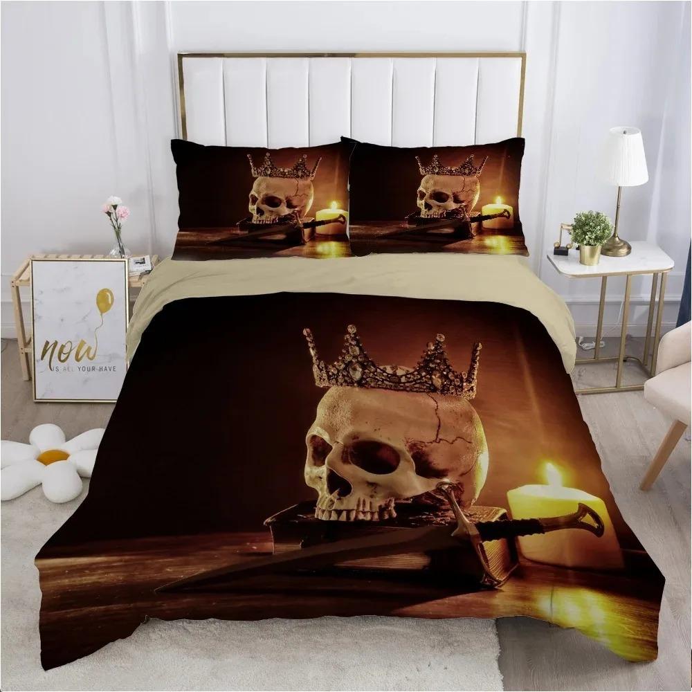 Комплект пододеяльника 3D Scream Horror Skull размера Queen, комплекты постельного белья Sugar Skull, одинарный, полуторный, полный, королевский, чехол для одеяла, декор для спальни