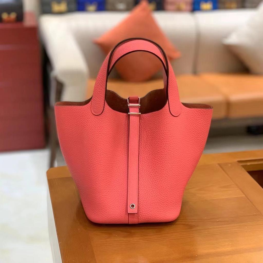 Корзина для овощей из воловьей кожи, сшитая вручную вощеной нитью для детей, обернутая в натуральную кожу с узором личи, сумка-ведро для воды для женщин