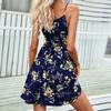 DAFIFY Женская мода лето весна цветочный узор печати без рукавов подтяжки с круглым вырезом повседневные платья
