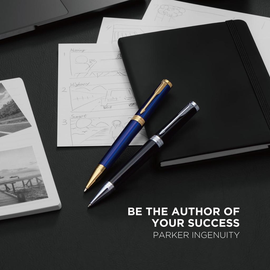 Parker Ballpoint Pen Ingenuity Dark Blue GT Medium Point Gift Box Genuine Imported Product 2182628 Oil-based