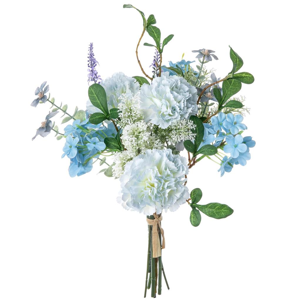 WillingYou Artificial Flowers Room Interior Bouquet Dried Flower Style Wedding Party After Party Photo Shoot Day Gift Natural Feeling Large Blue White