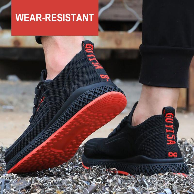 Защитная обувь с металлическим подноском Мужская Бессмертная Неразрушимая Ryder Дышащие Кроссовки Обувь Рабочая обувь со стальным подноском Рабочие ботинки