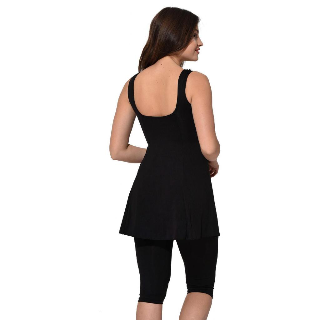 Женский купальник-колготки с рисунком 6515 Черный с узором больших размеров