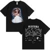 Summer Hot Singer TINI Futttura Album Pop Music Gothic Tops Double Sided Print Loose Short Sleeve T Shrits Men Oversized Clothes