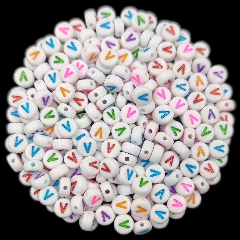 Товары для домашней вечеринки, 50 шт., 7 мм, красочные буквы, оптовая продажа, свободные бусины, изготовление ювелирных изделий, ожерелье, браслет, сделай сам, для кулона