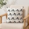 Spooky Halloween Party Supplies Wizard Ghost Cushion Cover, Cute Plush Throw Pillow Black And White Case for Sofa Couch Living Room Decor Theme