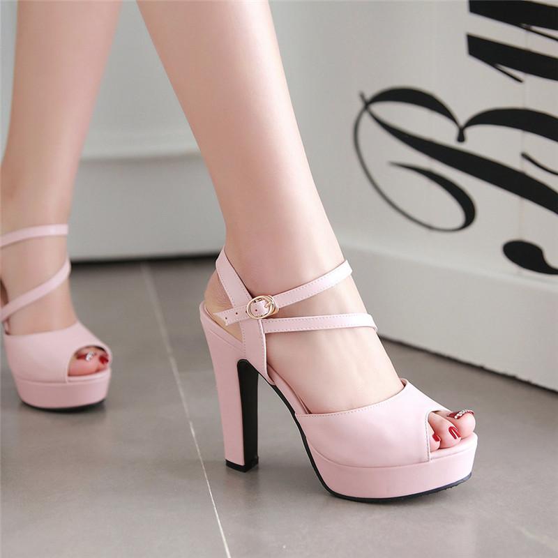 Модные сандалии-гладиаторы женские летние туфли сексуальные высокие каблуки сандалии на платформе элегантные розовые белые синие туфли для свадебной вечеринки женские