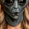 Прозрачная сетчатая маска пришельца на Хэллоуин, серая маска, латексная маска на все лицо НЛО для косплея с большими реалистичными глазами, мягкий реквизит для научно-фантастической вечеринки для взрослых, розыгрыш