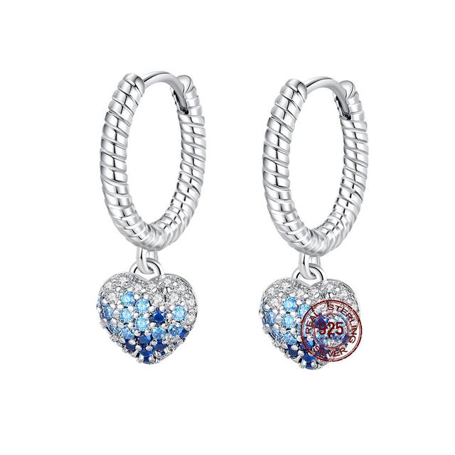 100% настоящие серьги из серебра 925 пробы, снежинка, циркон, в форме сердца, золото, розовое золото, циркон, ювелирные изделия, сверкающий кулон-обруч