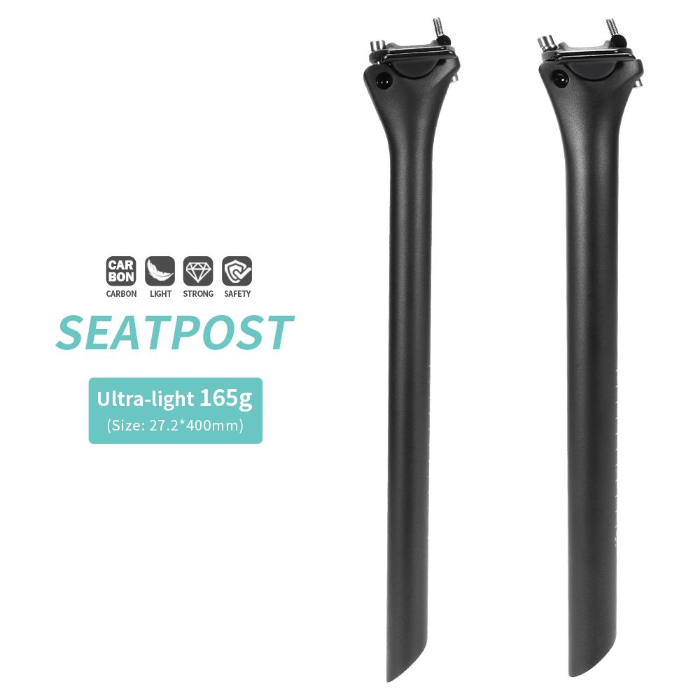 TOSEEK C70 No Logo Carbon Seatpost Light Weight 27.2/31.6mm Matte Black MTB Road Bike Seat Post Seat Tube Bicycle Parts