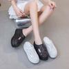 Baotou Without Heel Half Tray Women's Summer 2025 New Thick-bottomed Mesh Sequins Velcro Trendy Solid Color Simple