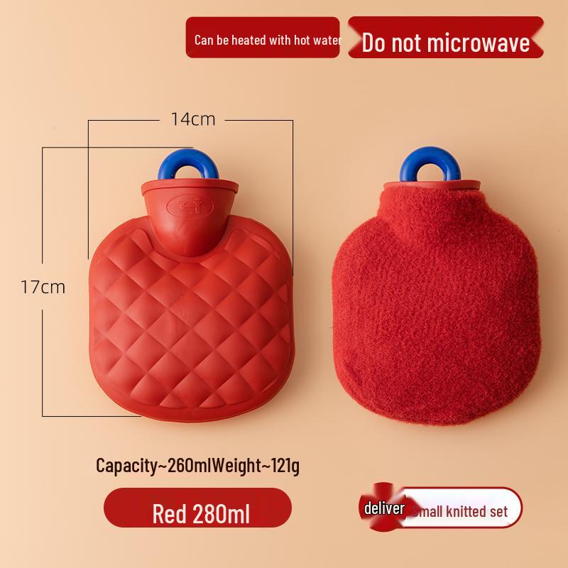 Winter Mini Plush Hot Water Bottle Hand Warmer, Explosion-Proof, Anti-Scald, Small Size for Women