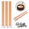 Yousheng 22 Pcs Wood Candle Wicks Sustainable Candle Wicks with Metal Bases Handmade Smokeless Wooden Candle Wicks for DIY Candle Making