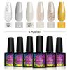 Набор гель-лаков PHOENIXY 8 мл, 4/6 шт., полуперманентные гибридные лаки с УФ-замачиванием для маникюра, базовое верхнее покрытие