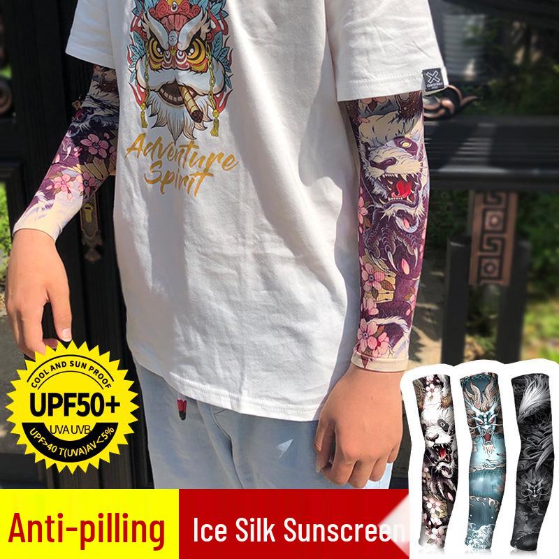 Мужские солнцезащитные рукава из ледяного шелка: Вождение, Велоспорт, Защита татуировок