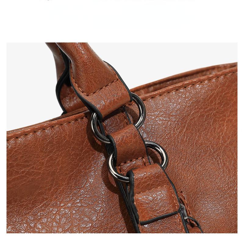 Luxury Designer Faux Leather Tote Shoulder Bags Solid Color Large Capacity Handbag for Women Top Handle HandBag Ladies Messenger Bag