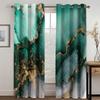 Modern Black Gold Texture Marbling Abstract Design 2 Pieces Shading Window Curtain For Living Room Bedroom Decor