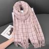 Scarf Women'S Premium Cashmere Color Plaid Warm Plaid Shawl
