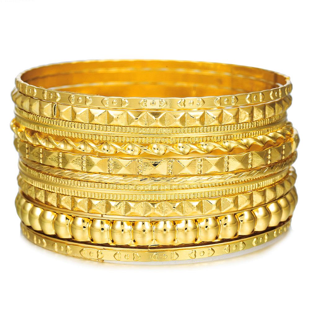 Богемный этнический набор браслетов с золотым покрытием - Ювелирные изделия в древнем западном стиле